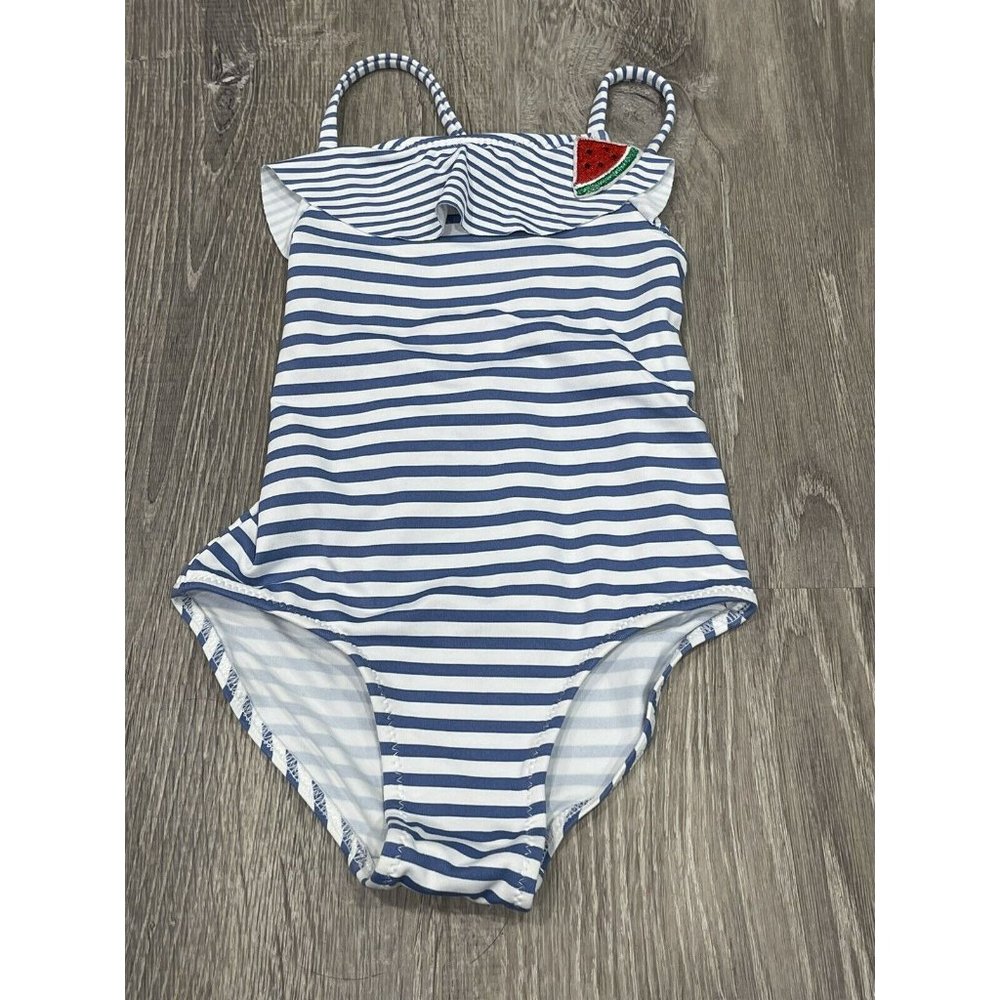 Baby Girl Zara Swimsuit Stripes Watermelon 12/24 Month J10